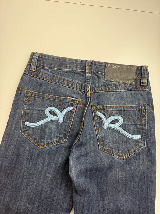 Rocawear Back Pocket Embroidered Custom Fit Denim Pants | Vitnage Clothing Store Canada