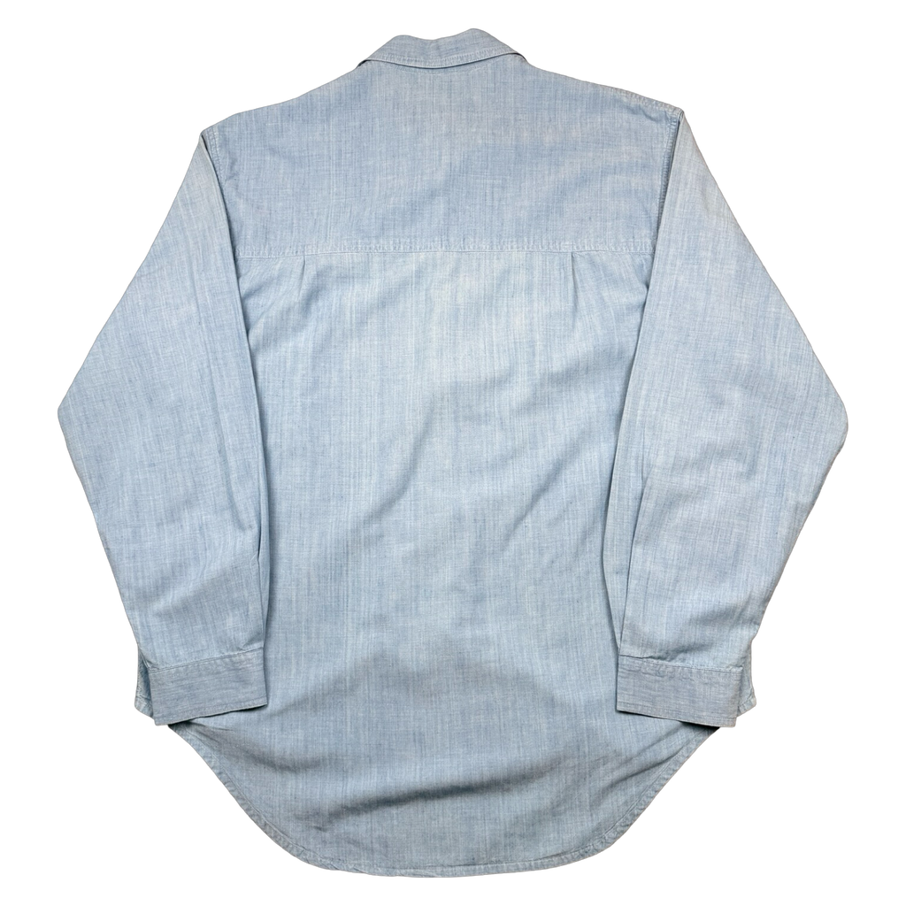 Vintage Harley Davidson Emblem Button Up Shirt Blue