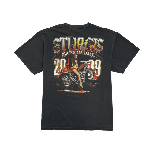 (L) Vintage '09 Sturgis Black Hills Rally Biker Tee Black | Vintage Clothing Store Canada