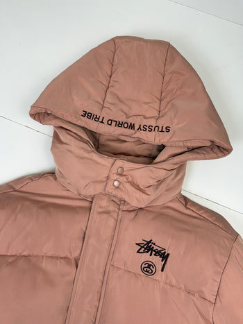 Women’s Stussy Tribe Puffer Jacket Pink (USED)