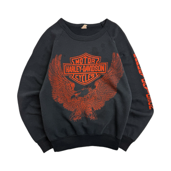 Vintage 1980s Harley Davidson Factory Sweatshirt Faded Black