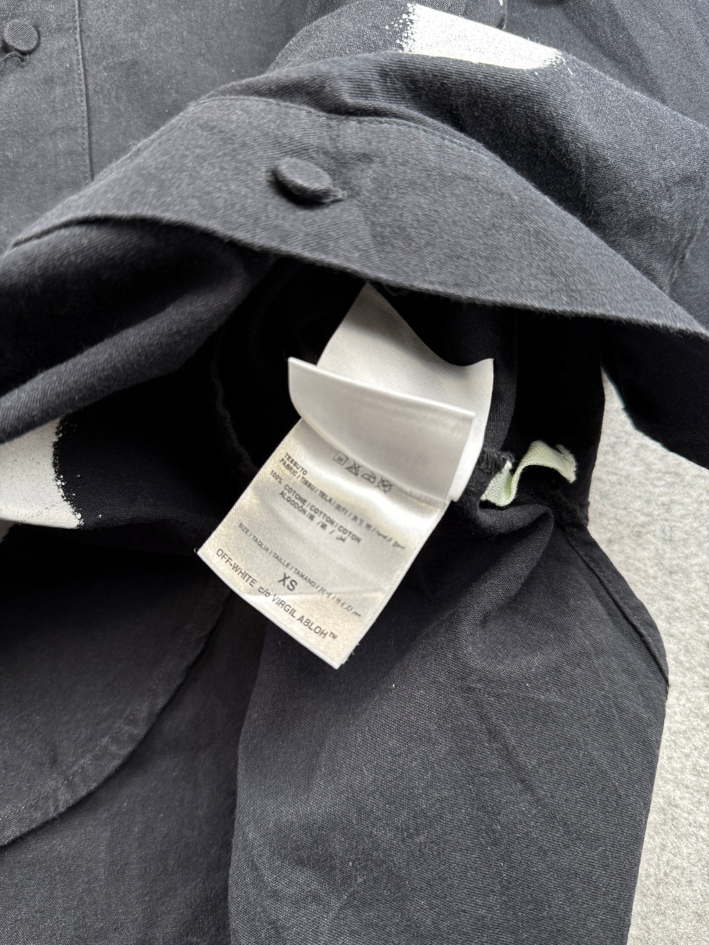 Off-White Spray Diagonal Button-Up Longsleeeve Shirt Black (USED)