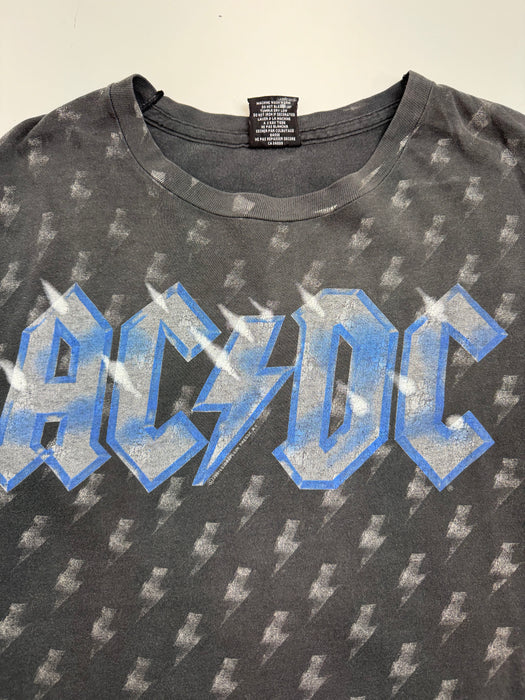 (L) Vintage '91 AC/DC Thunder Struck Tee Faded Black | Vitnage Clothing Store Canada