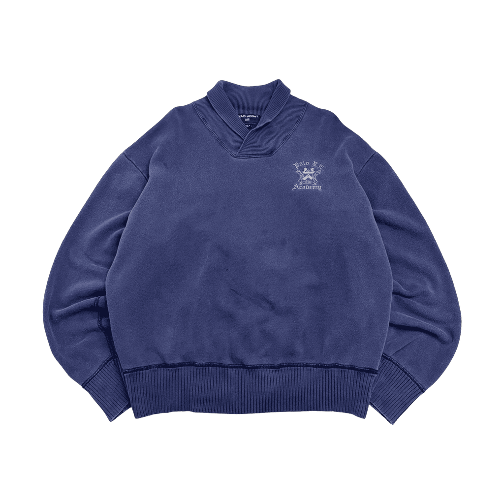 Vintage Polo Ralph Lauren Sport Academy Mockneck Sweatshirt Blue