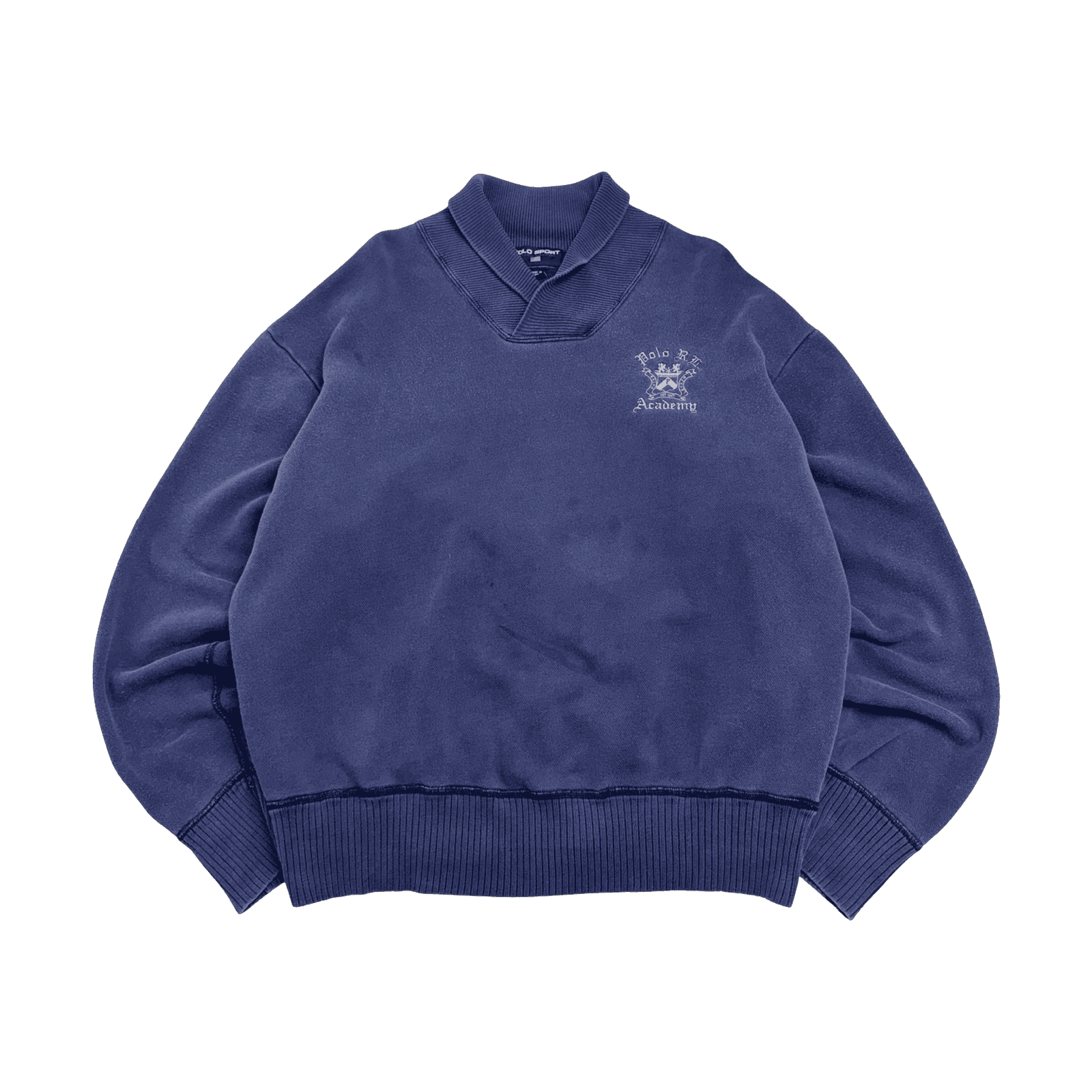 Vintage Polo Ralph Lauren Sport Academy Mockneck Sweatshirt Blue