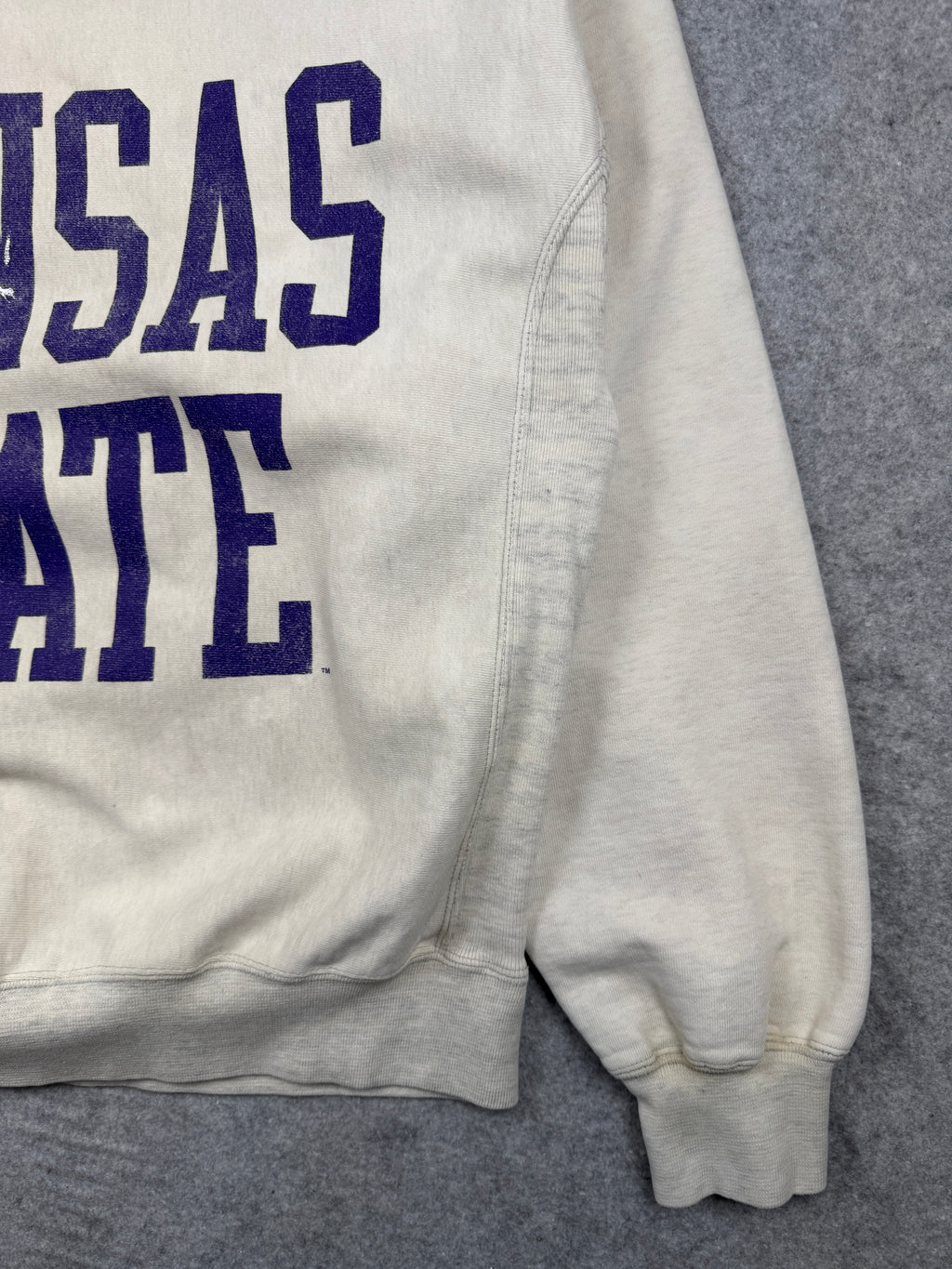 Vintage Kansas State Dyed Sweatshirt Cream