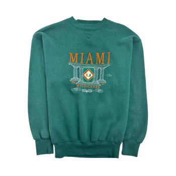 (S) Vintage University Of Miami Sweatshirt Green