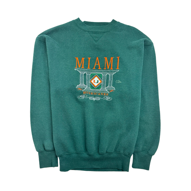 (S) Vintage University Of Miami Sweatshirt Green