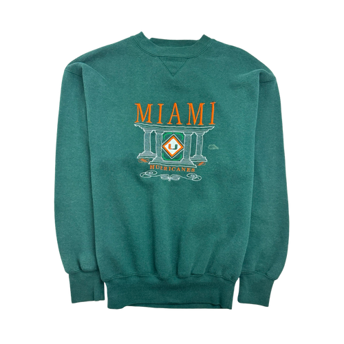 (S) Vintage University Of Miami Sweatshirt Green | Vintage Clothing Store Canada