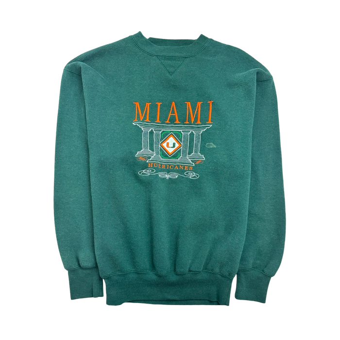 (S) Vintage University Of Miami Sweatshirt Green | Vitnage Clothing Store Canada