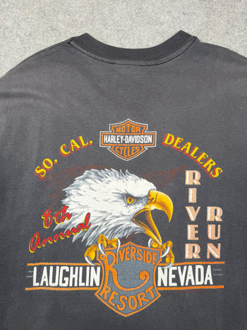 Vintage Harley Davidson 8th Annual River Run Tee Grey