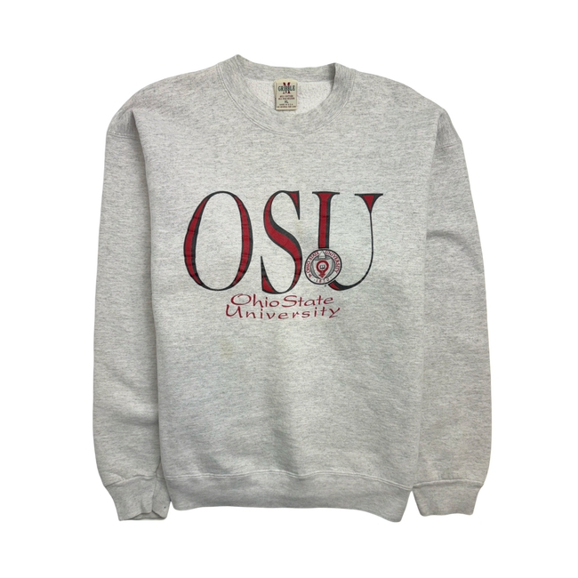 (M) Vintage 90s Ohio State University Sweatshirt White