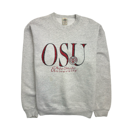 (M) Vintage 90s Ohio State University Sweatshirt White | Vintage Clothing Store Canada