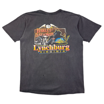 Vintage Harley Davidson Lynchburg Eagle Tee Black