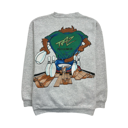 (M) Vintage '95 Tasmanian Devil Bowling Sweatshirt Grey | Vintage Clothing Store Canada