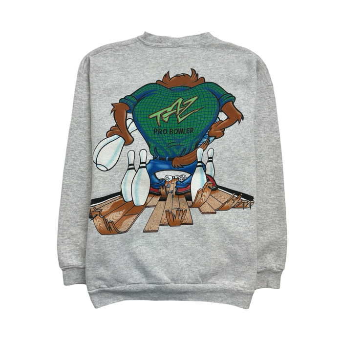 (M) Vintage '95 Tasmanian Devil Bowling Sweatshirt Grey | Vitnage Clothing Store Canada