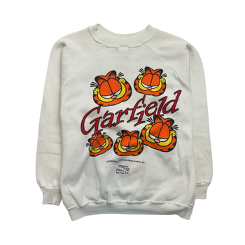 (S) Vintage 70s Garfield AOP Sweatshirt White