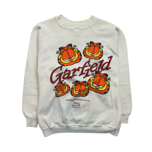 (S) Vintage 70s Garfield AOP Sweatshirt White | Vintage Clothing Store Canada