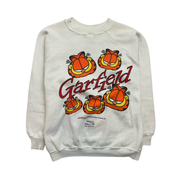 (S) Vintage 70s Garfield AOP Sweatshirt White | Vitnage Clothing Store Canada