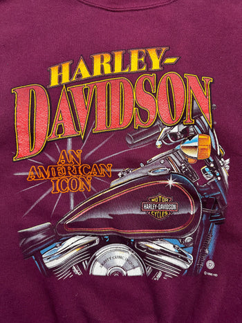 (S) Vintage '95 Harley Davidson Sweatshirt Burgundy