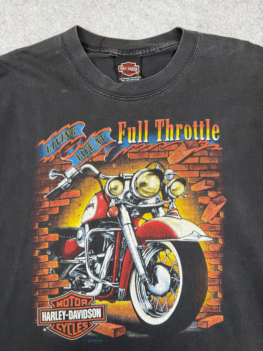 Vintage Harley Davidson Living Life At Full Throttle Tee Black | Vitnage Clothing Store Canada