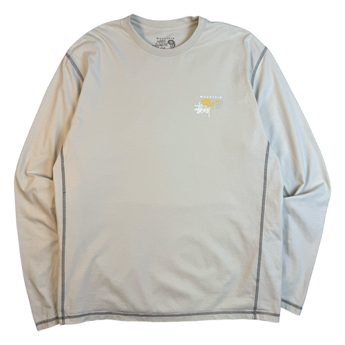 Stussy Mountain Hard Wear L/S Tee Cream (USED) | Vintage Clothing Store Canada