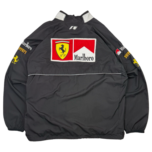 Vintage 2000's Formula 1 Ferrari Windbreaker Jacket Black | Vintage Clothing Store Canada