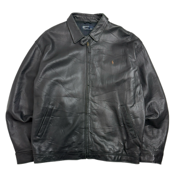 Vintage Polo Ralph Lauren Leather Jacket Black