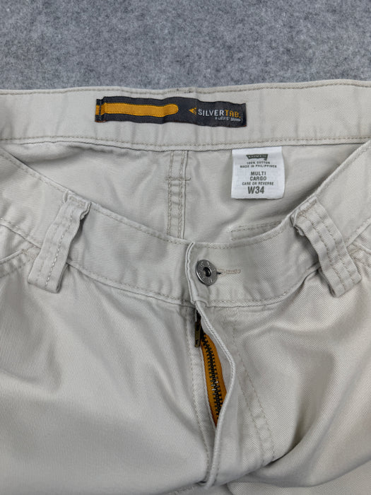 Levi's Silver Tab Multi Cargo Shorts Beige | Vitnage Clothing Store Canada