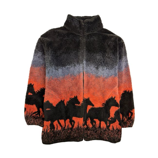 Vintage 90s Nature Horses Fleece Zip-Up