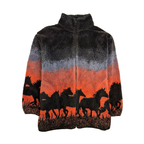 Vintage 90s Nature Horses Fleece Zip-Up | Vintage Clothing Store Canada