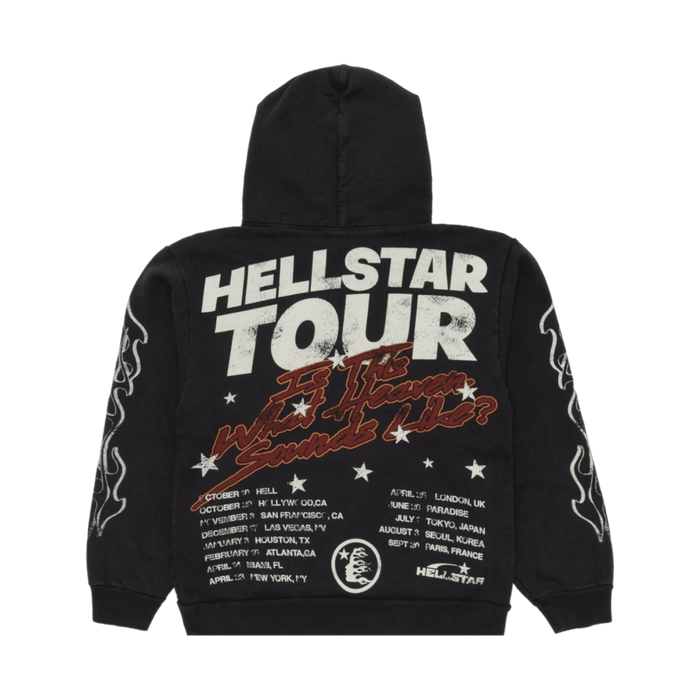 Hellstar Studios Records Tour Hoodie Washed Black | Vitnage Clothing Store Canada