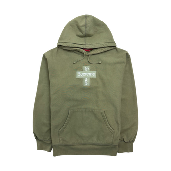 Supreme Cross Box Logo Hooded Light Olive (USED)