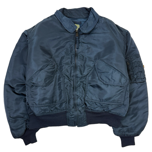 Vintage Alpha Industries Bomber Jacket Blue | Vintage Clothing Store Canada