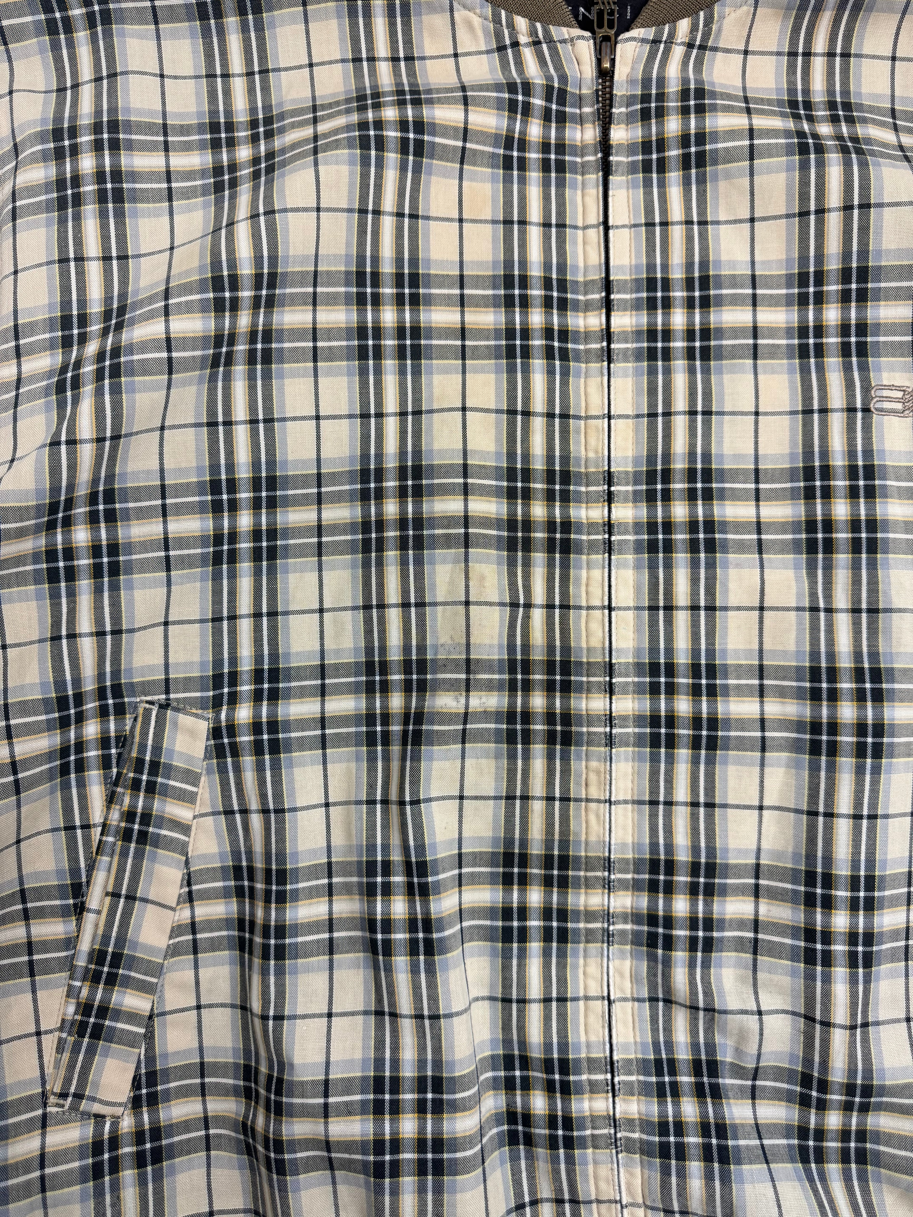 Vintage Balenciaga Paris Plaid Harrington Jacket Beige