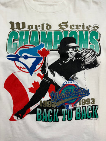 (M) Vintage '93 Toronto Blue Jays Back To Back Tee White