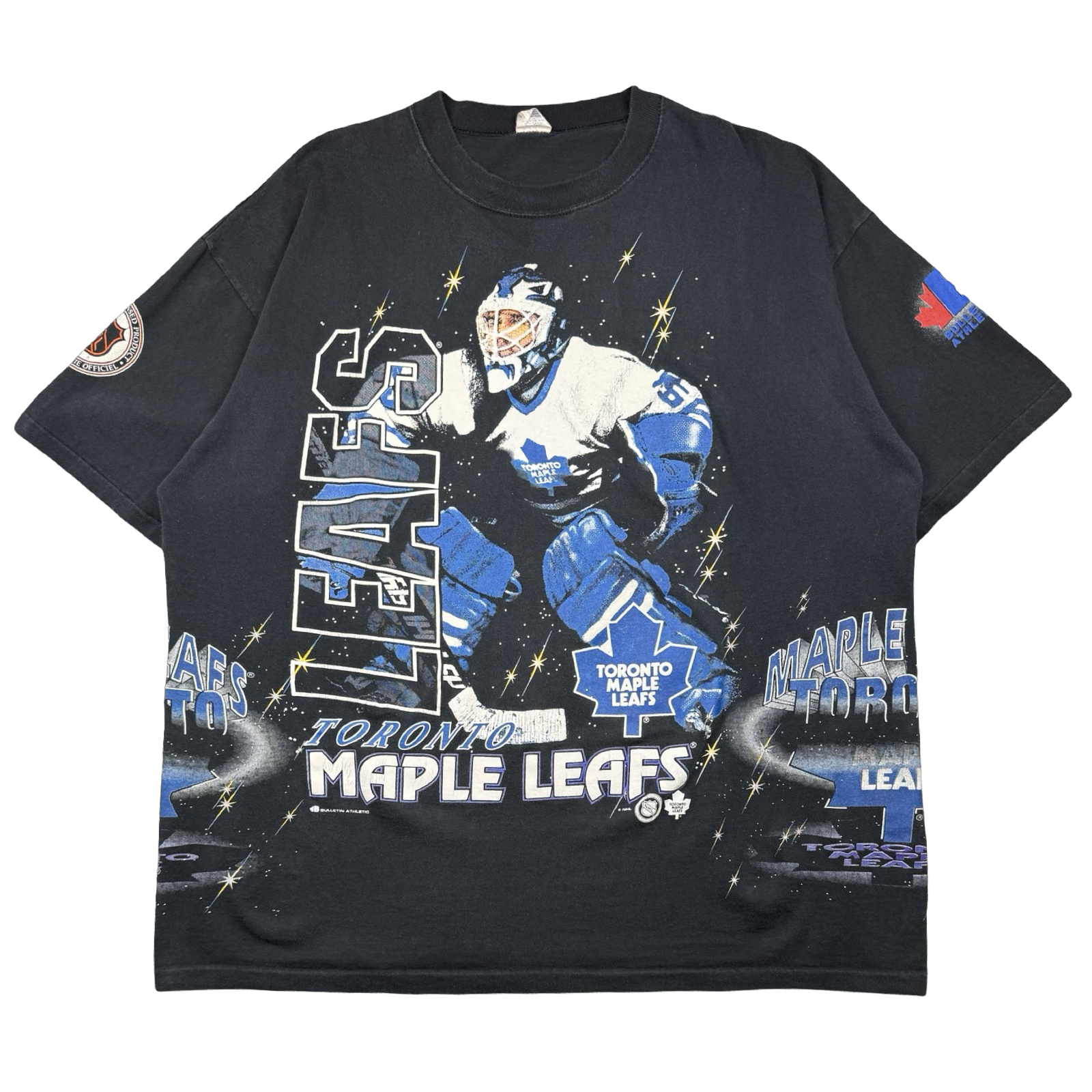 Vintage Toronto Maple Leafs Goalie AOP Tee Black