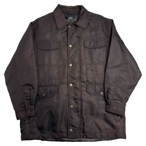 Vintage Balenciaga Paris Nylon Chore Jacket Brown | Vintage Clothing Store Canada
