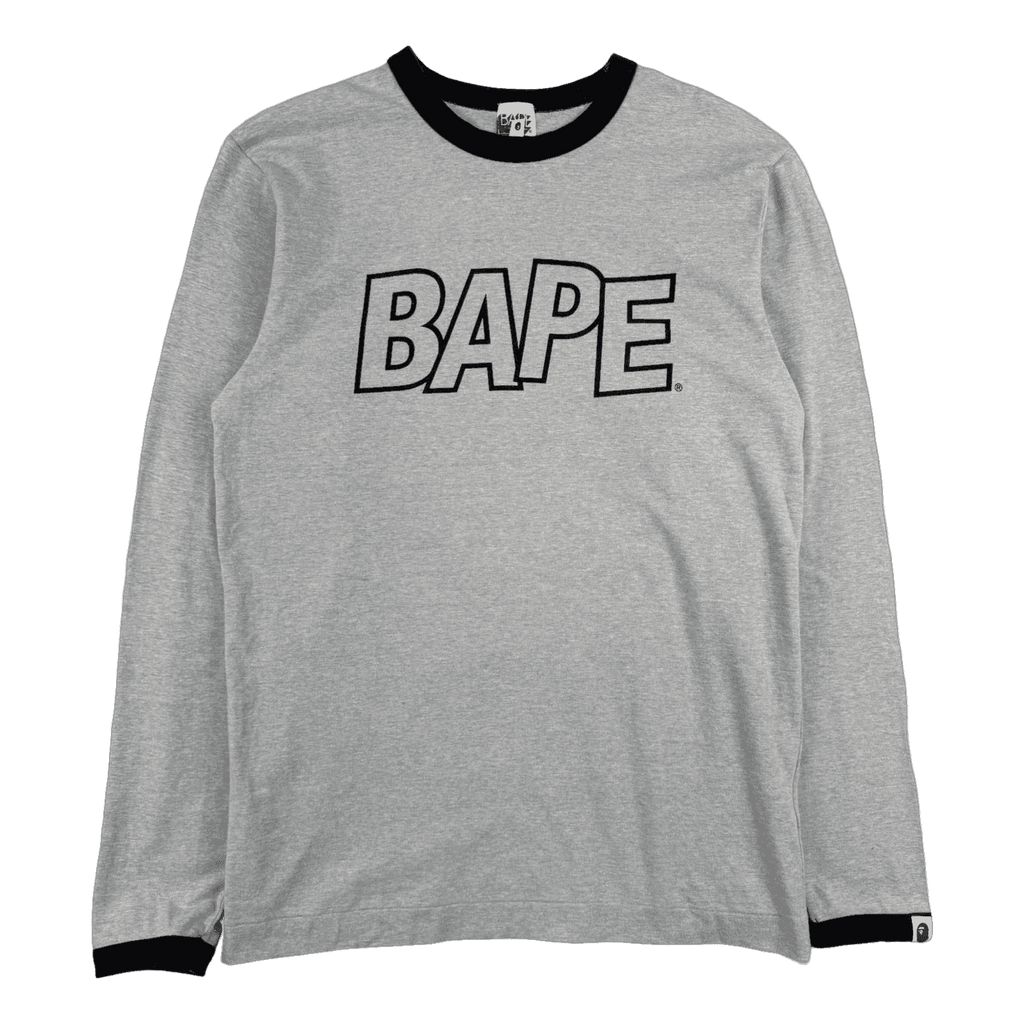 BAPE Logo L/S Tee Grey