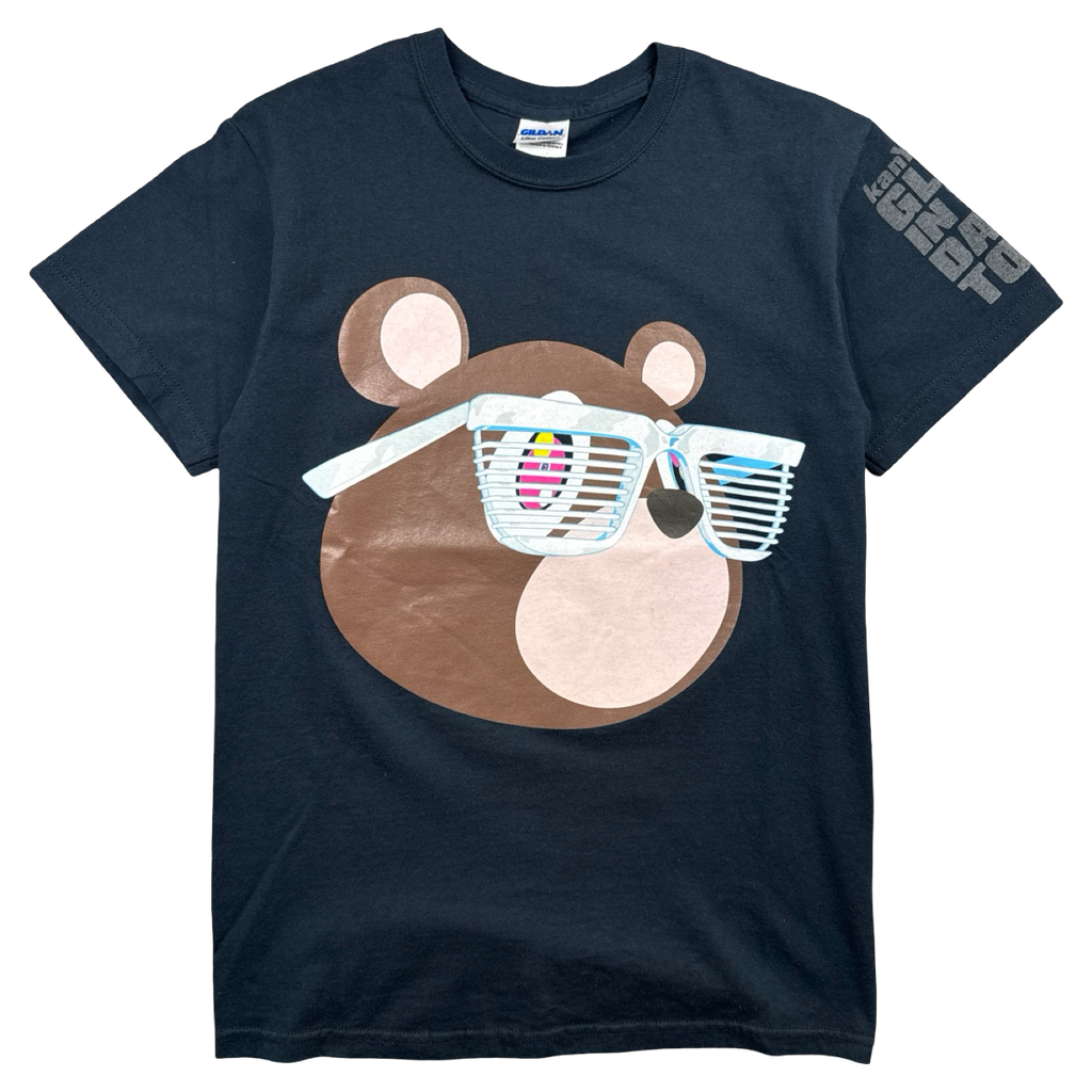 Vintage 2000’s Kanye West Glow In The Dark Tour Bear Tee Black