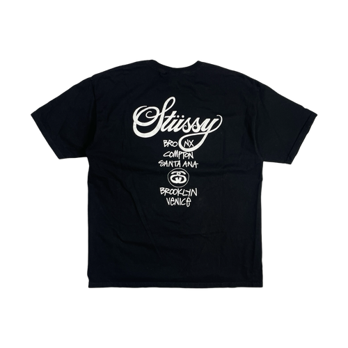 Stussy World Tour Tee Black (USED) | Vintage Clothing Store Canada