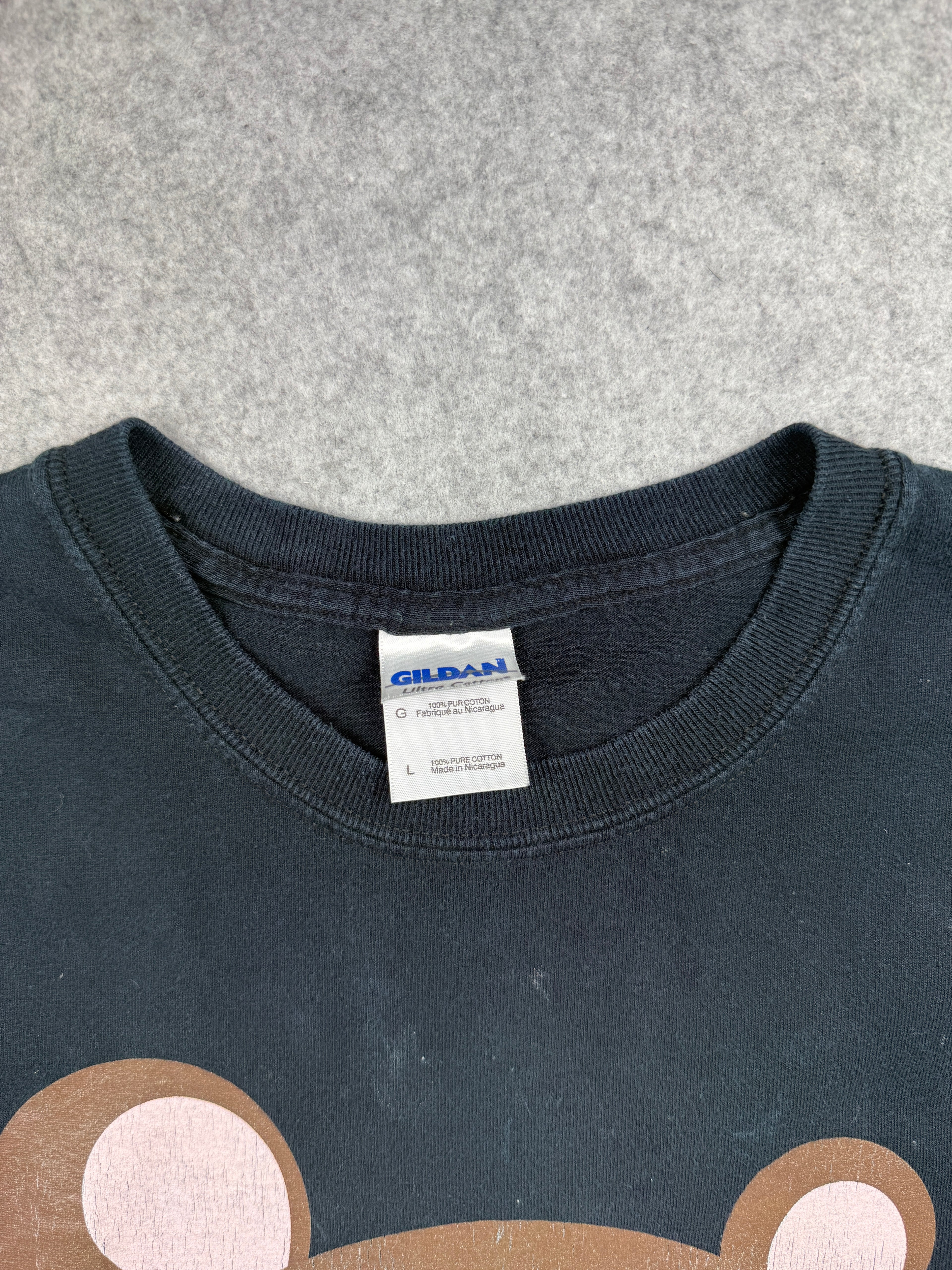 Vintage 2000’s Kanye West Glow In The Dark Bear Tour Tee Black