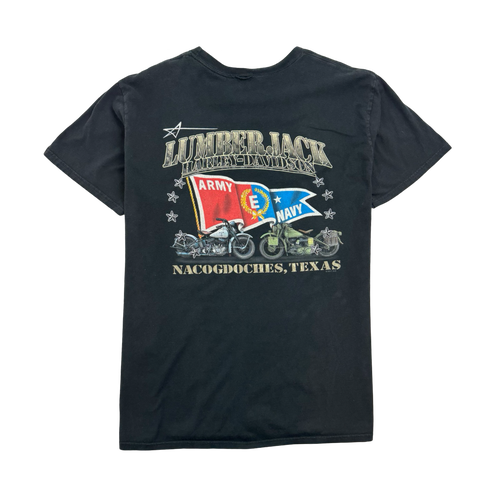 (XL) Vintage 2010s Lumber Jack Harley Davidson Tee Black | Vintage Clothing Store Canada