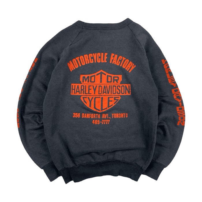 Vintage 80s Harley Davidson Sweatshirt Faded Black | Vitnage Clothing Store Canada