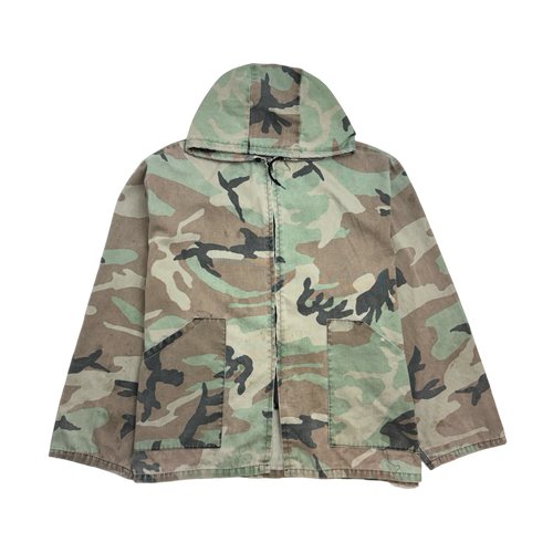 (XXL) Vintage Military Camo Zip-Up Hooded Jacket | Vintage Clothing Store Canada