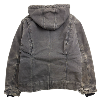 Women’s 2000s Carhartt Fleece Lined Hooded Worked Jacket Washed Black