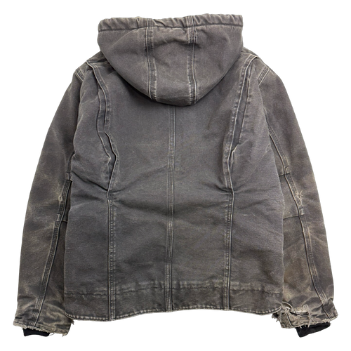 Women’s 2000s Carhartt Fleece Lined Hooded Worked Jacket Washed Black | Vintage Clothing Store Canada