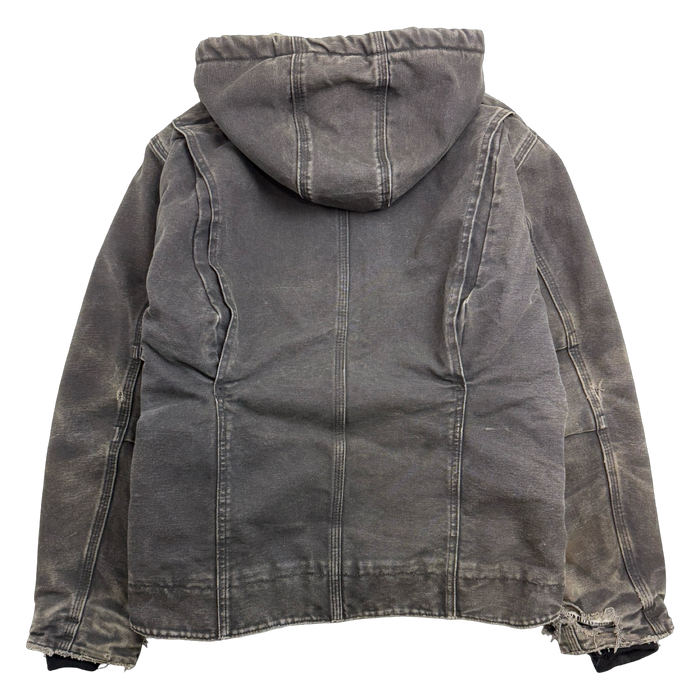 Women’s 2000s Carhartt Fleece Lined Hooded Worked Jacket Washed Black | Vitnage Clothing Store Canada