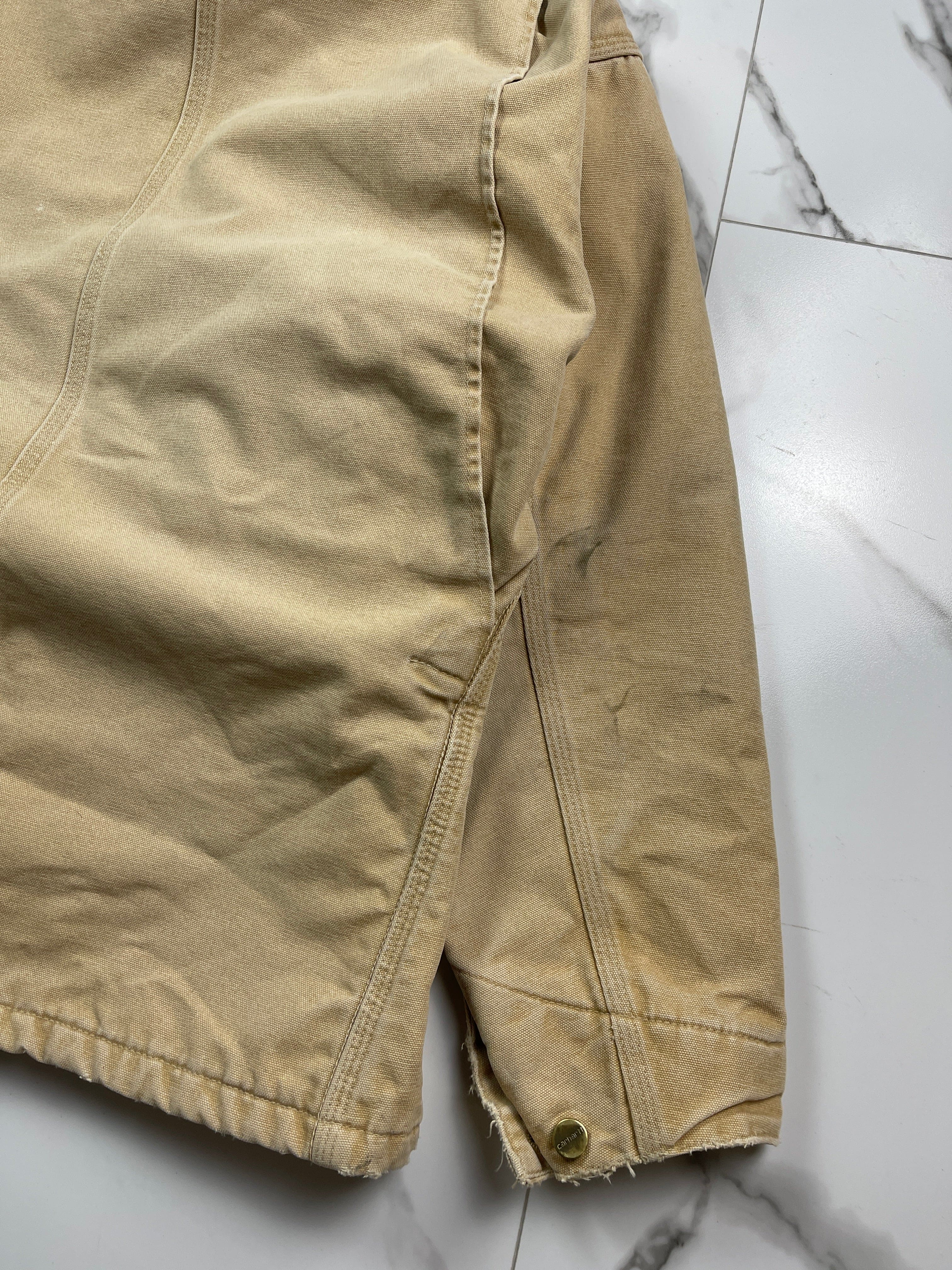 Vintage 90s Carhartt Chore Work Jacket Beige