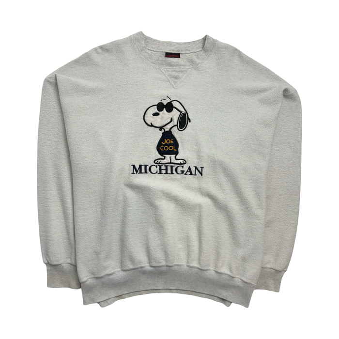 (XL) Vintage Joe Cool Michigan Sweatshirt White | Vitnage Clothing Store Canada